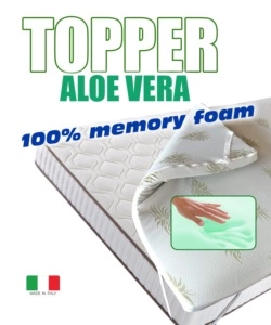Topper matrimoniale in memory foam con aloe 160x190 cm